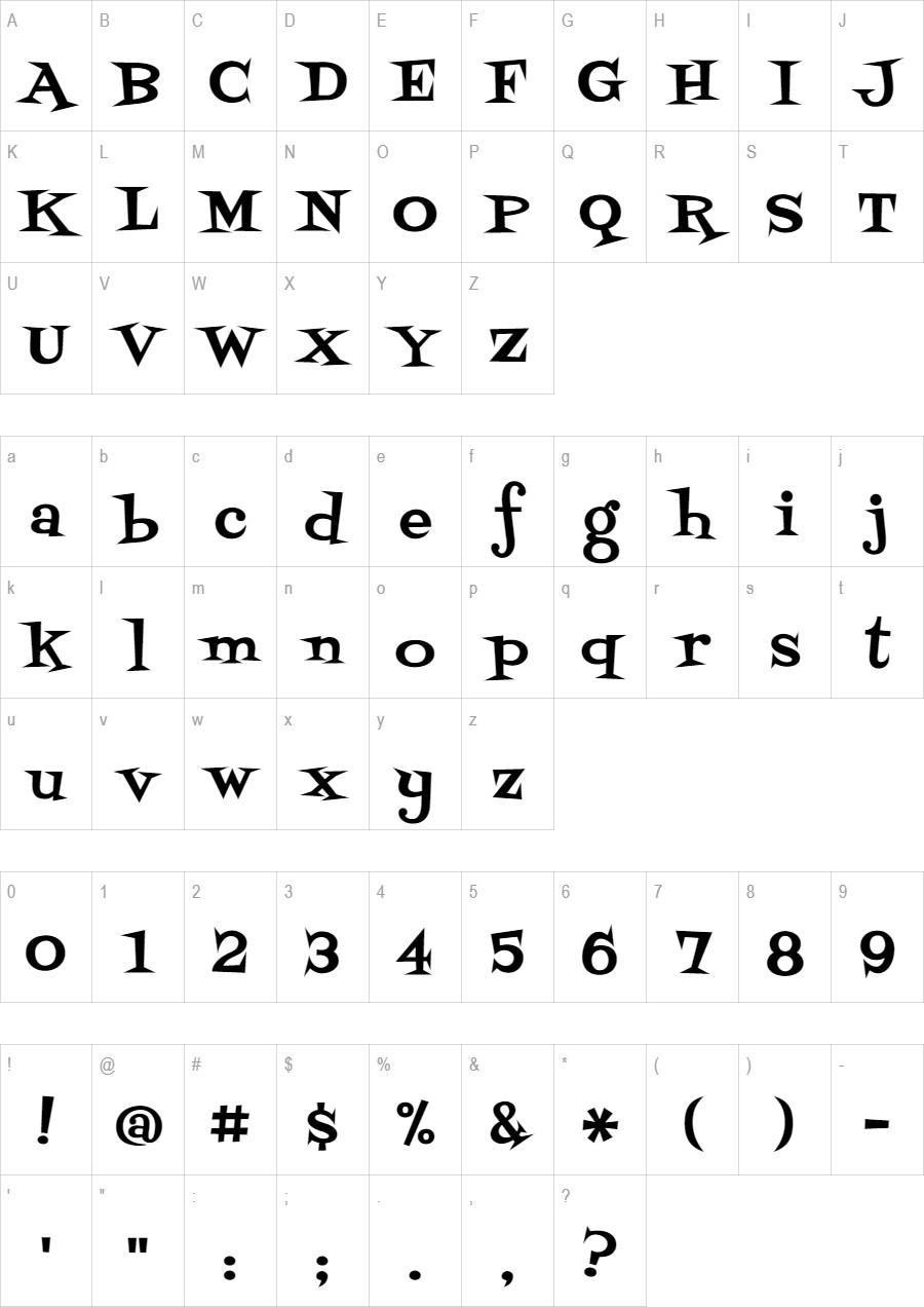 Fontdiner Swanky glyph set