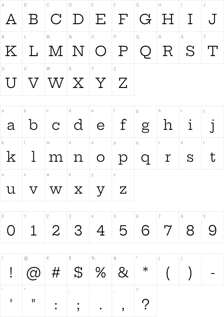 Hepta Slab glyph set