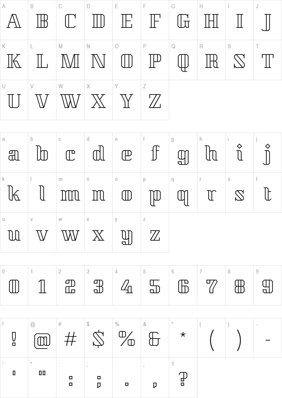 Kumar One Outline glyph set