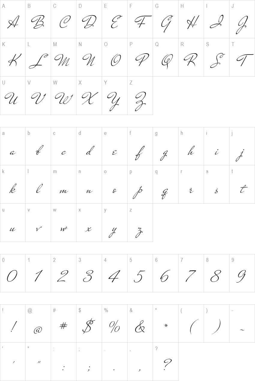 Mr De Haviland glyph set