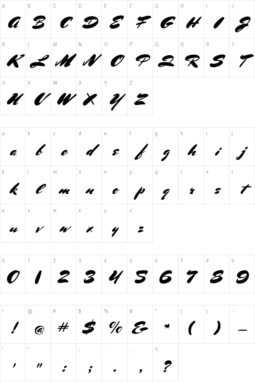 Mrs Sheppards glyph set