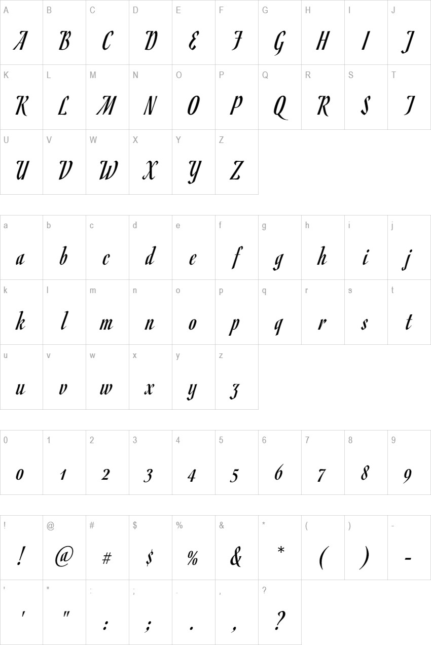 Romanesco glyph set